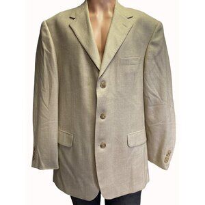 Gianfranco Ruffini Italy Mens Tan Blazer Silk/Wool Sports Coat Size 42R SKU 4686